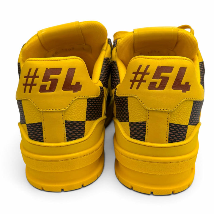 Pristine LOUIS VUITTON sneakers LV Trainer LV logo lace-up leather yellow 3