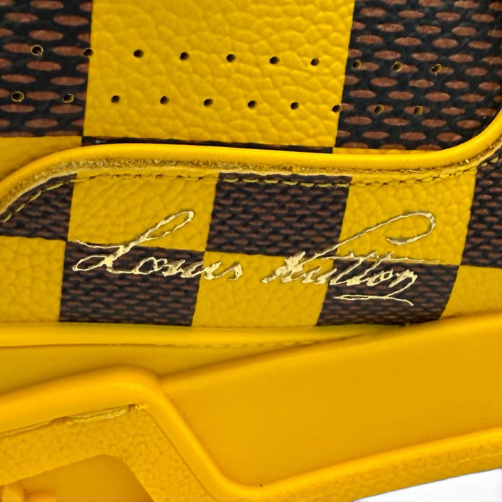 Pristine LOUIS VUITTON sneakers LV Trainer LV logo lace-up leather yellow 3