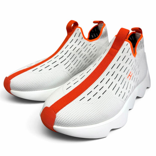 Excellent HERMES Low cut sneakers Eclair Slip-on knit shoes white