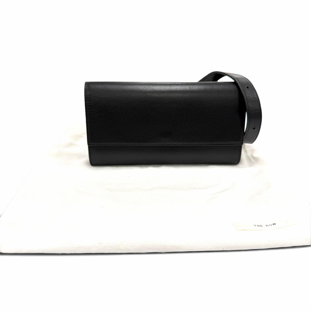 Excellent THE ROW Shoulder Bag BELT FLAP BAG Logo engraving black W1747 L42