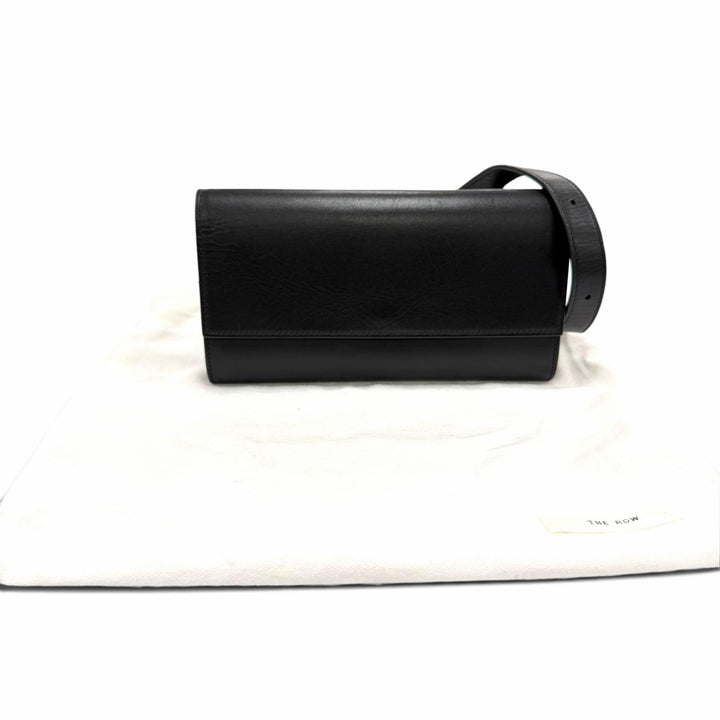 Excellent THE ROW Shoulder Bag BELT FLAP BAG Logo engraving black W1747 L42
