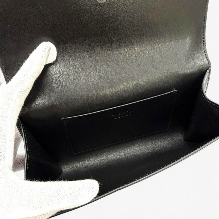 Excellent THE ROW Shoulder Bag BELT FLAP BAG Logo engraving black W1747 L42