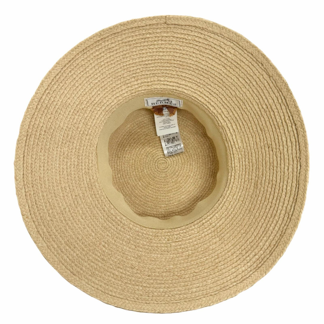 Excellent HERMES hat Chapeau Isola Isola Hat Straw Hat Raffia Women 57