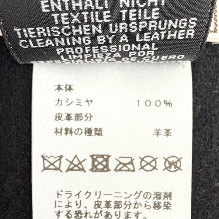 Excellent HERMES Scarf Logo embroidery, horsebit motif leather patch, cashmere
