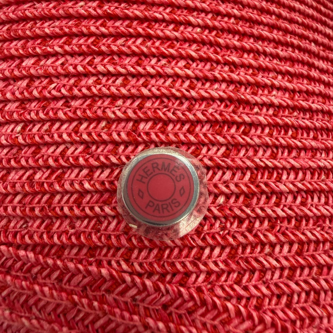Pristine HERMES hat EMMA Serie Metal Straw Hat paper Women 58