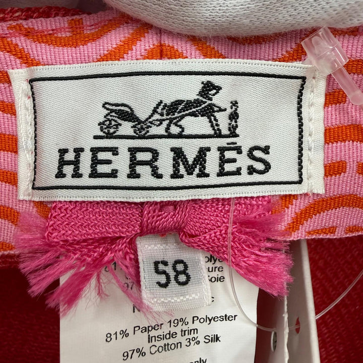 Pristine HERMES hat EMMA Serie Metal Straw Hat paper Women 58