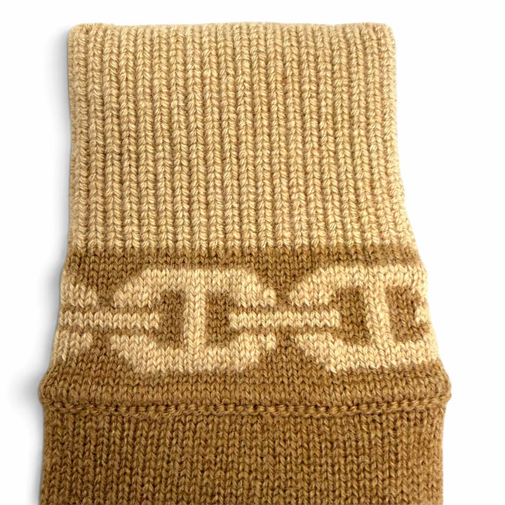 Pristine HERMES gloves Heaven Chaine d'Ancre motif knit gloves Brown cashmere S