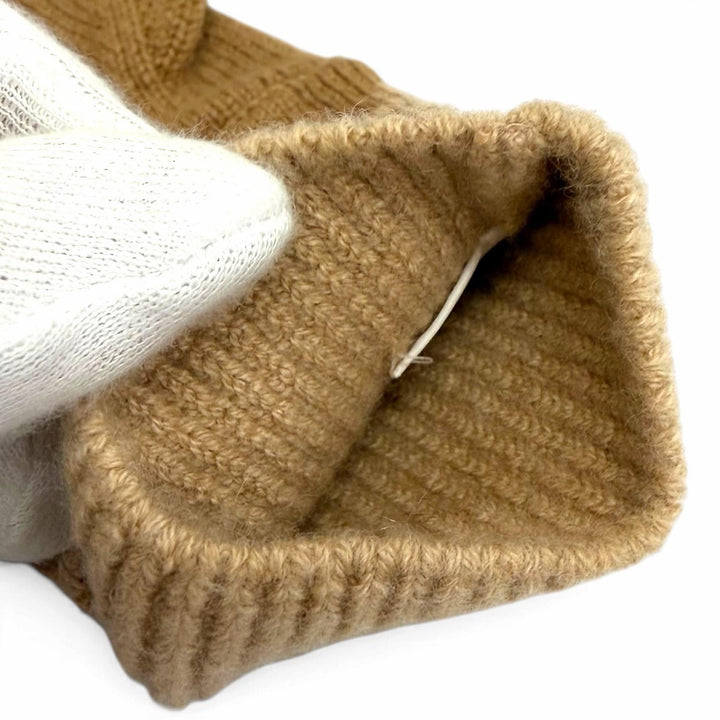 Pristine HERMES gloves Heaven Chaine d'Ancre motif knit gloves Brown cashmere S