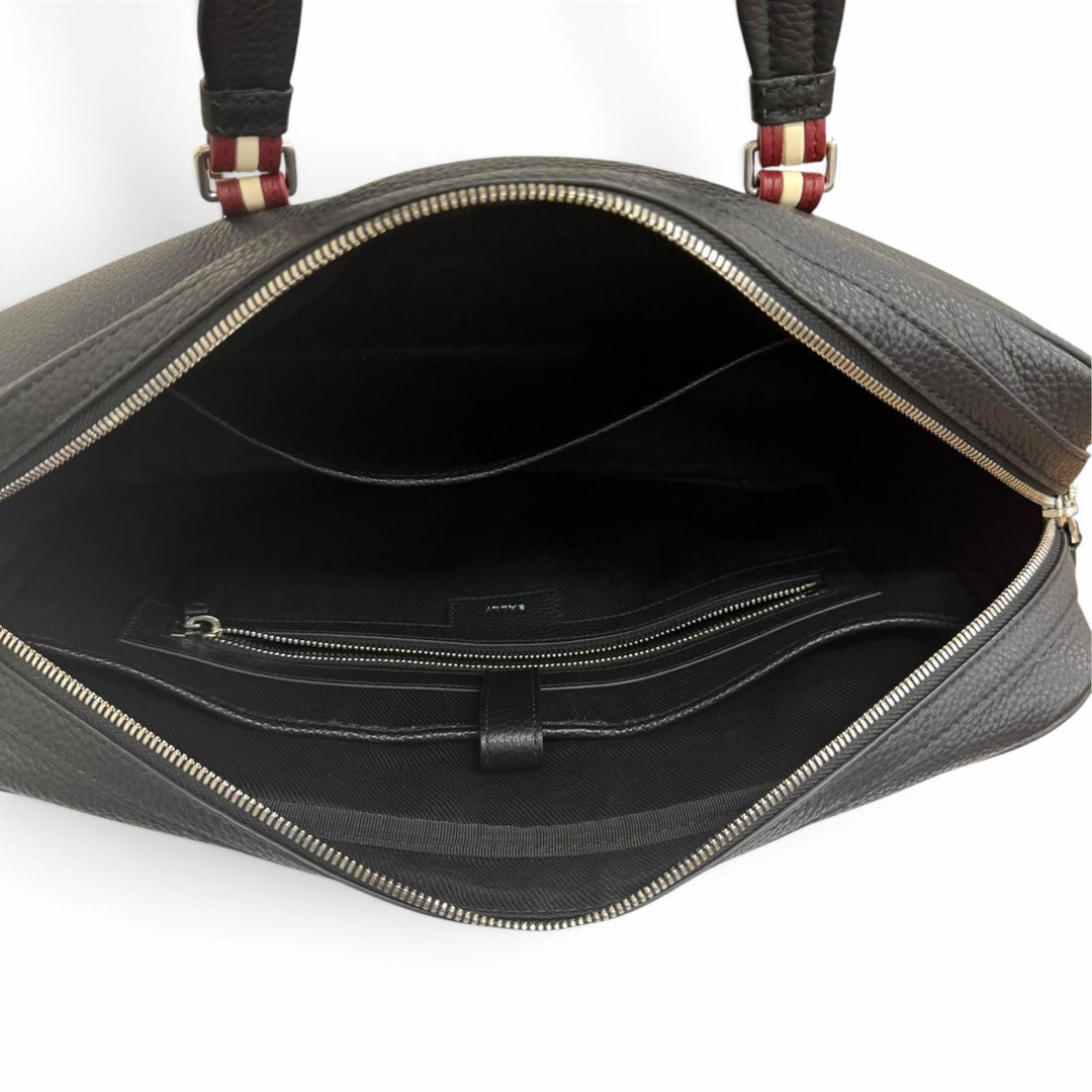 Excellent BALLY Briefcase Trainspotting 2WAY Shoulder Bag black leather mens