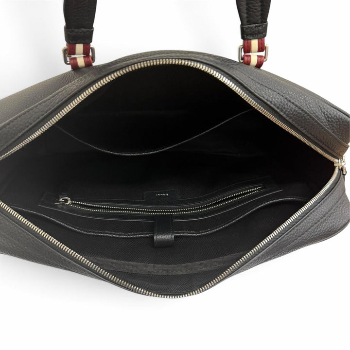 Excellent BALLY Briefcase Trainspotting 2WAY Shoulder Bag black leather mens