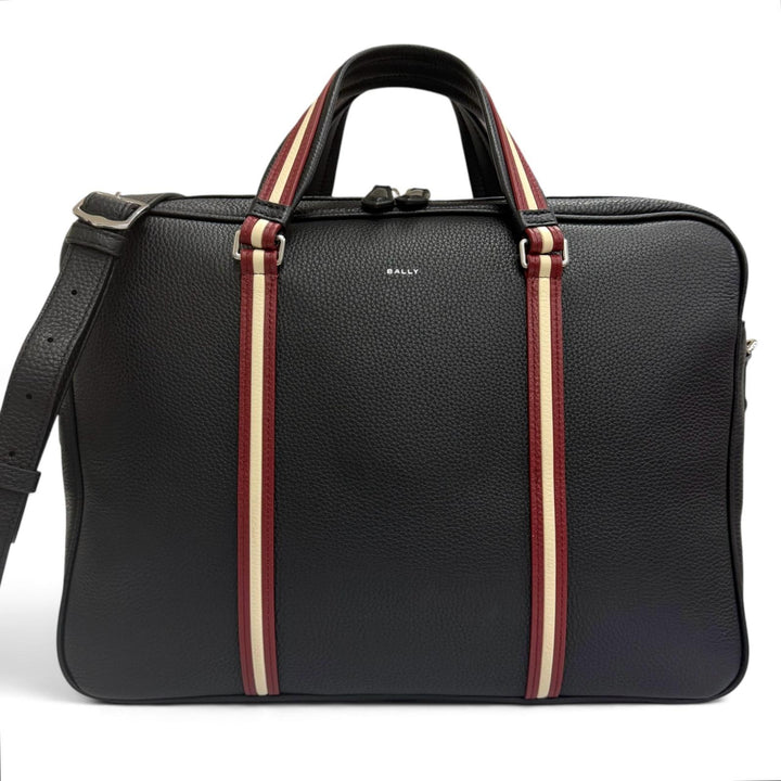 Excellent BALLY Briefcase Trainspotting 2WAY Shoulder Bag black leather mens