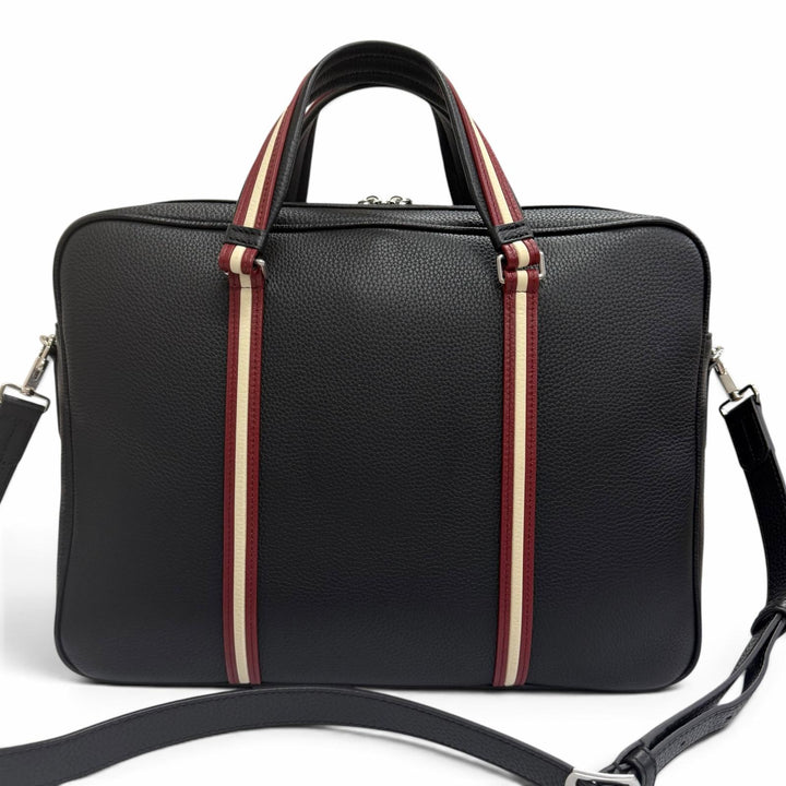 Excellent BALLY Briefcase Trainspotting 2WAY Shoulder Bag black leather mens
