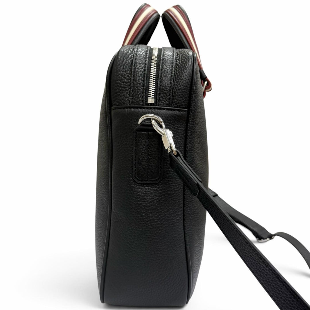 Excellent BALLY Briefcase Trainspotting 2WAY Shoulder Bag black leather mens