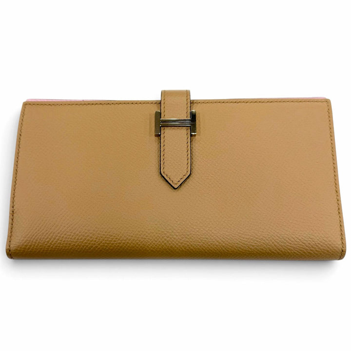 Excellent HERMES Purse Bearnsfre Verso Epsom Leather Women