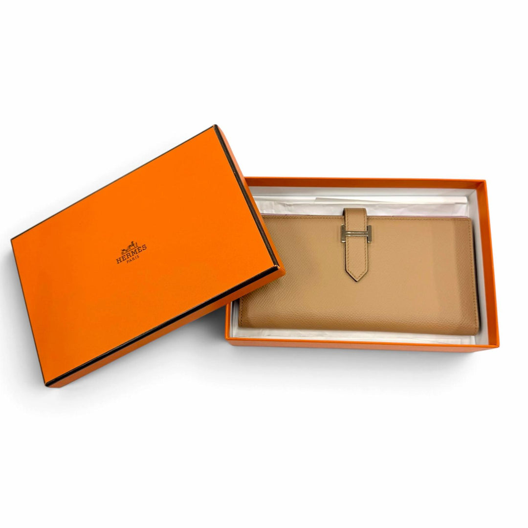 Excellent HERMES Purse Bearnsfre Verso Epsom Leather Women