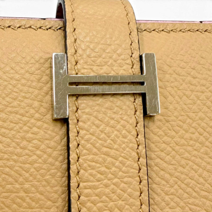 Excellent HERMES Purse Bearnsfre Verso Epsom Leather Women
