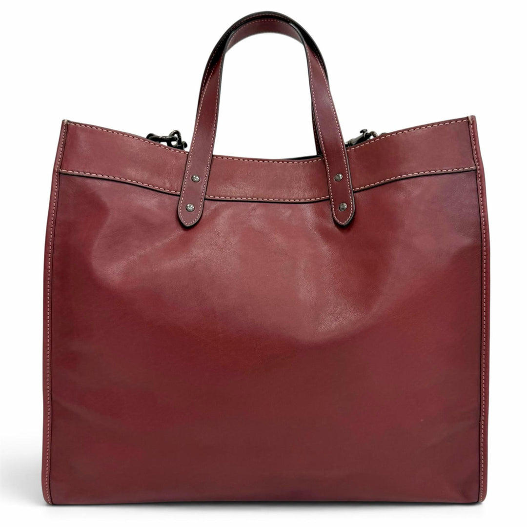 Excellent COACH Field Tote 40 with Coach Badge 2-Way Tote Bag/Shoulder Bag CC097