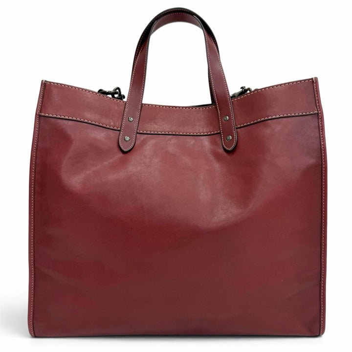 Excellent COACH Field Tote 40 with Coach Badge 2-Way Tote Bag/Shoulder Bag CC097