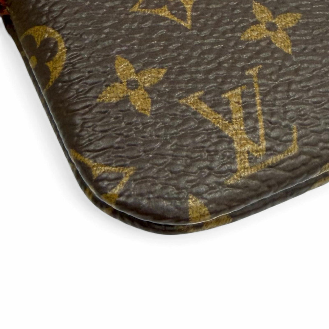 Excellent LOUIS VUITTON Phone Holder LV logo Monogram canvas M26898