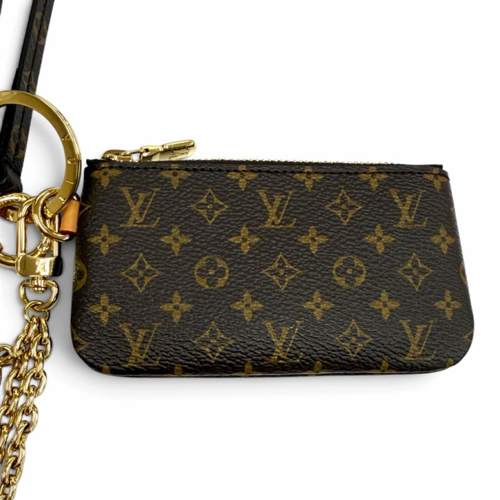 Excellent LOUIS VUITTON Phone Holder LV logo Monogram canvas M26898