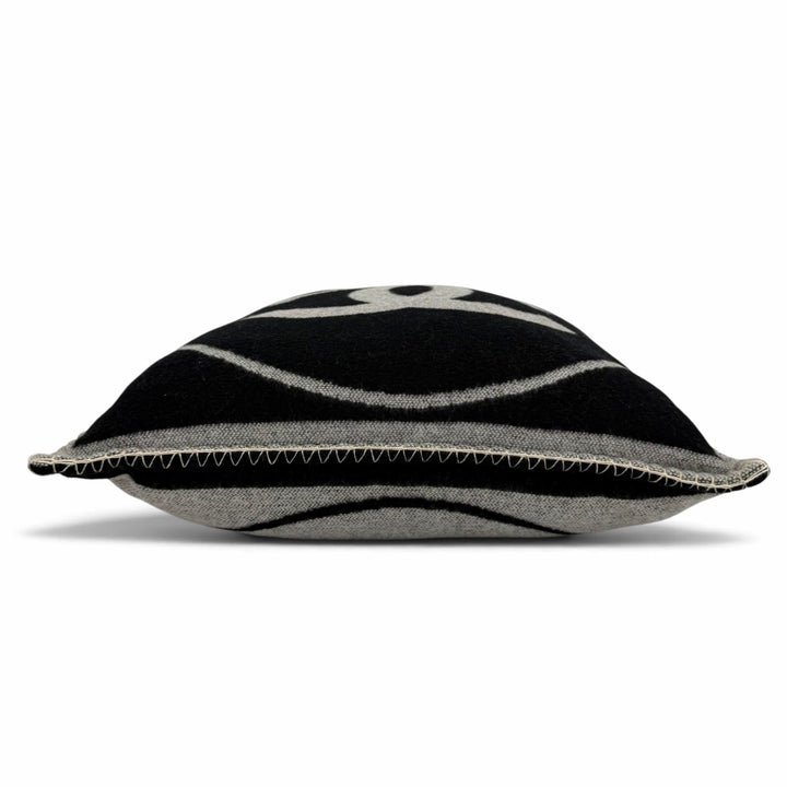 Excellent CHANEL cushion COCO Mark black wool Women 18V