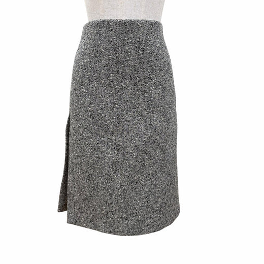 Pristine GUCCI Tight Skirt Side-slit tweed skirt black cotton Women 40 846316