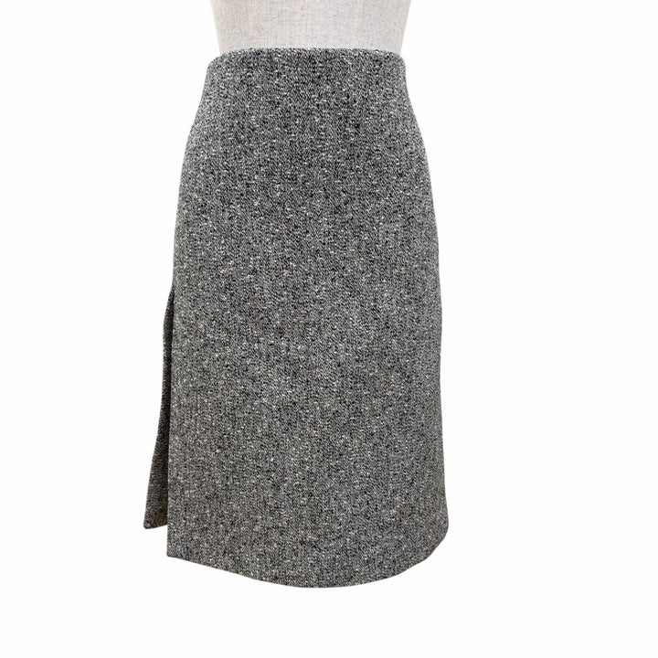 Pristine GUCCI Tight Skirt Side-slit tweed skirt black cotton Women 40 846316