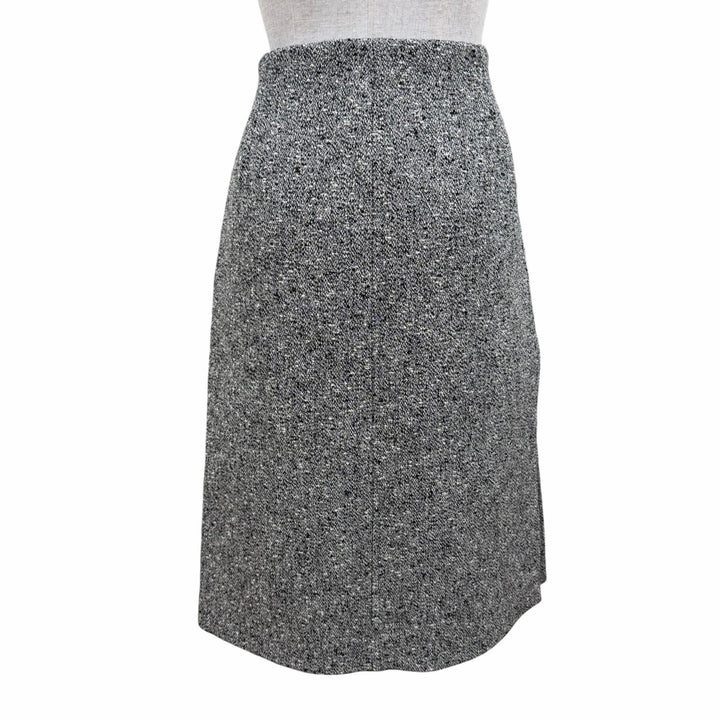 Pristine GUCCI Tight Skirt Side-slit tweed skirt black cotton Women 40 846316
