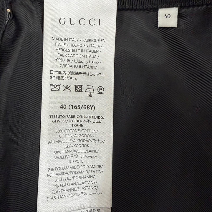 Pristine GUCCI Tight Skirt Side-slit tweed skirt black cotton Women 40 846316