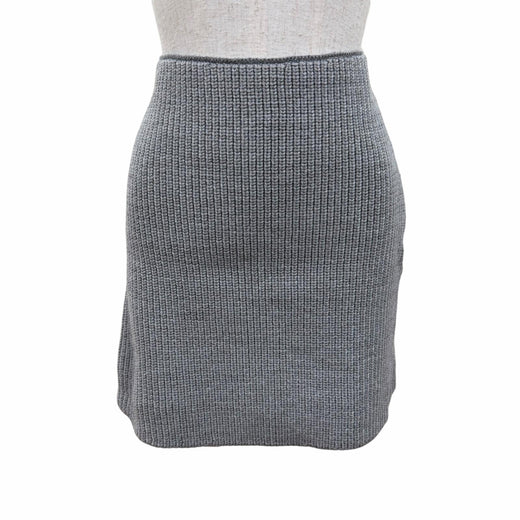 Pristine LOUIS VUITTON Mini skirt LV Circle Logo Knit gray wool Women XS