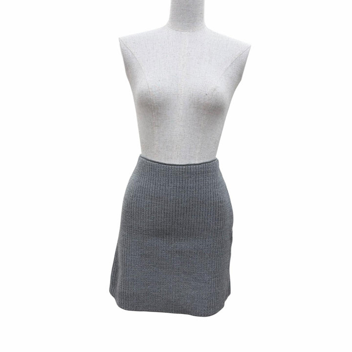 Pristine LOUIS VUITTON Mini skirt LV Circle Logo Knit gray wool Women XS