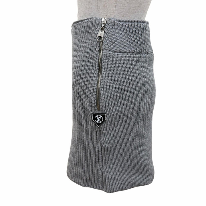 Pristine LOUIS VUITTON Mini skirt LV Circle Logo Knit gray wool Women XS