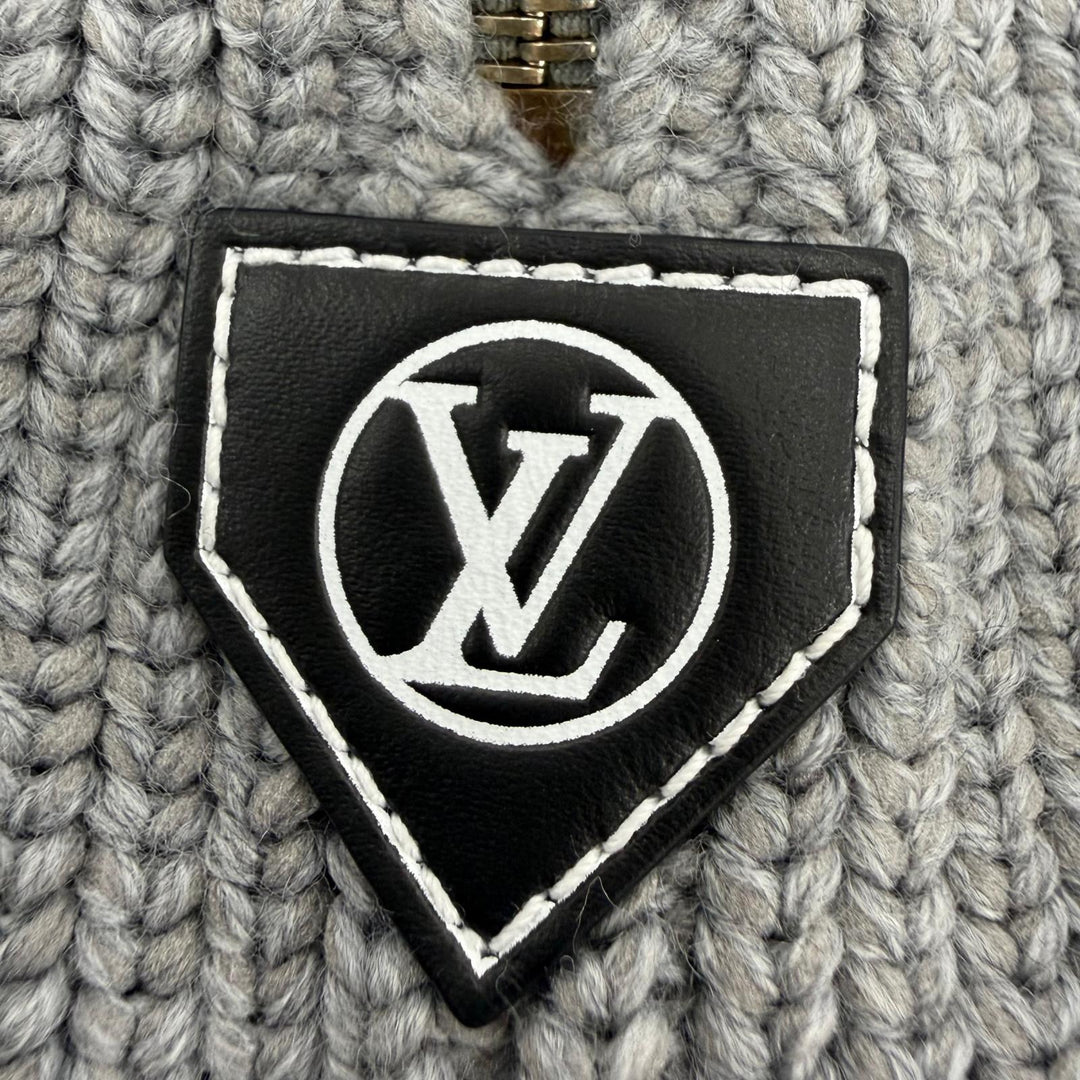 Pristine LOUIS VUITTON Mini skirt LV Circle Logo Knit gray wool Women XS