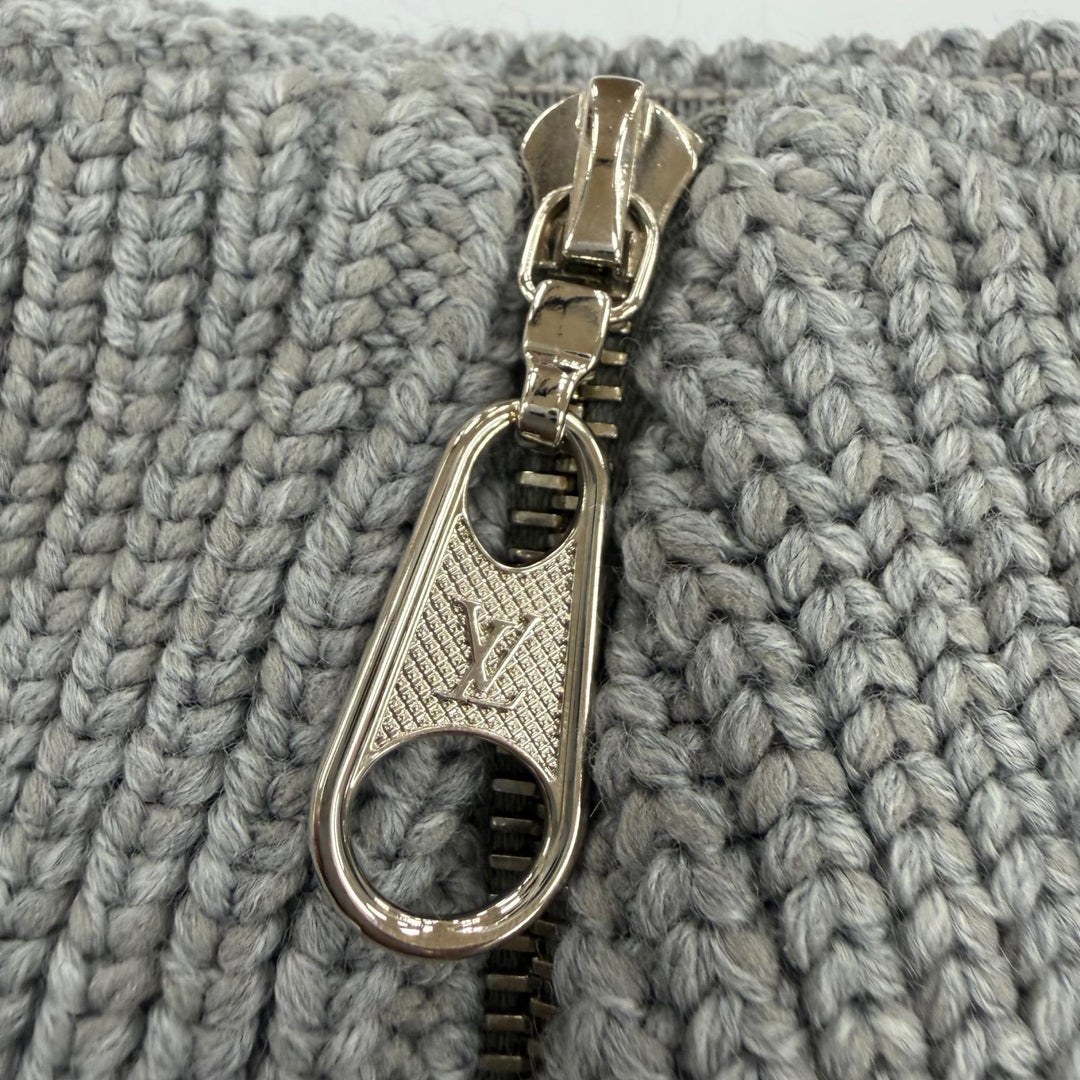 Pristine LOUIS VUITTON Mini skirt LV Circle Logo Knit gray wool Women XS