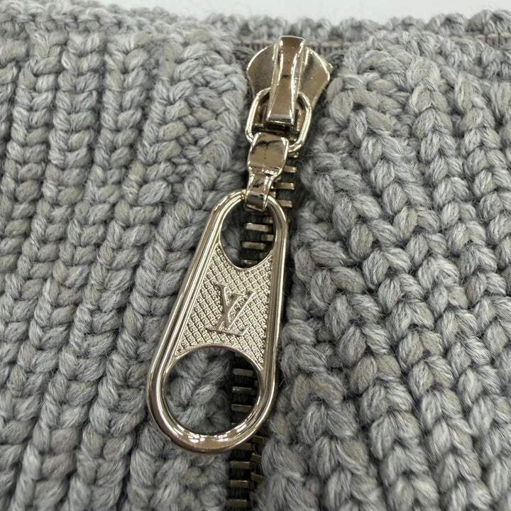 Pristine LOUIS VUITTON Mini skirt LV Circle Logo Knit gray wool Women XS