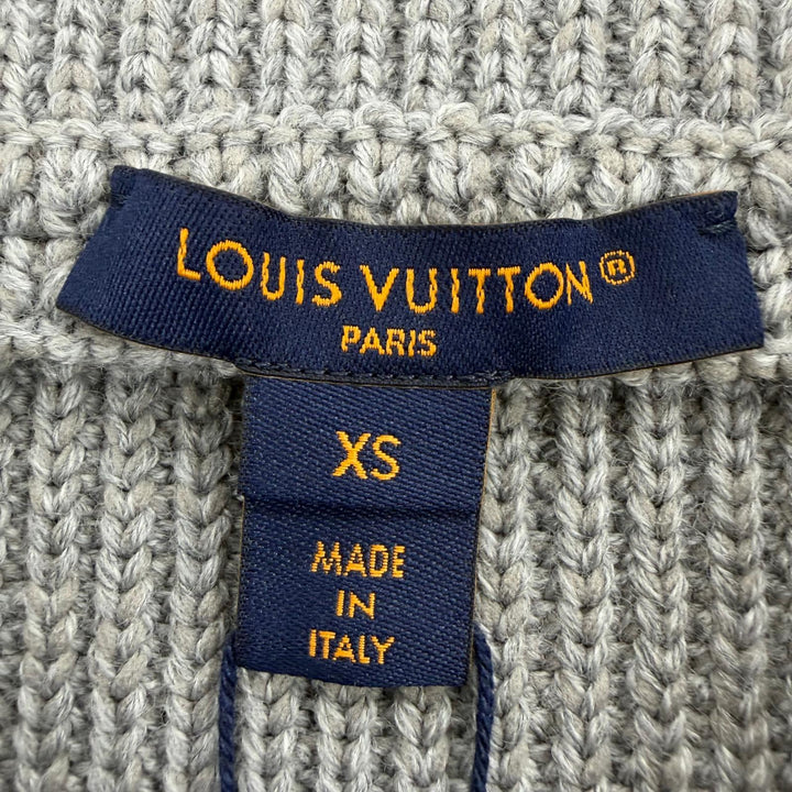 Pristine LOUIS VUITTON Mini skirt LV Circle Logo Knit gray wool Women XS