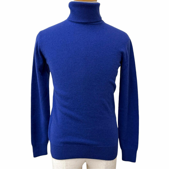 Great SAINT LAURENT PARIS sweater Turtleneck knit Navy cashmere