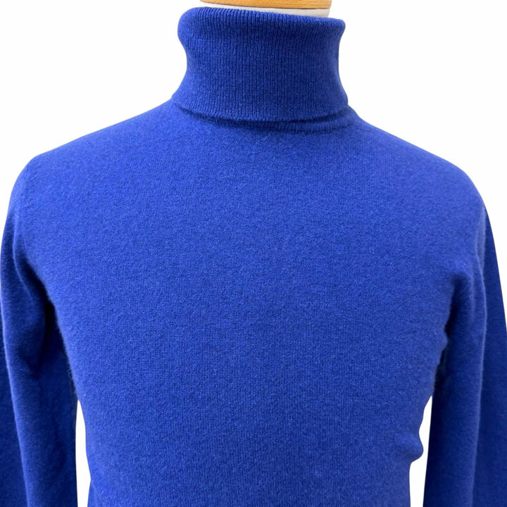Great SAINT LAURENT PARIS sweater Turtleneck knit Navy cashmere