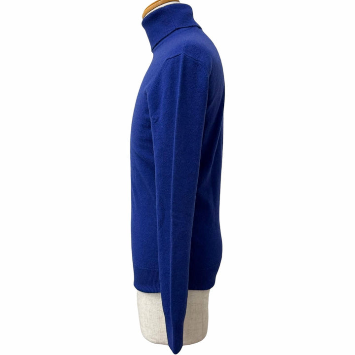 Great SAINT LAURENT PARIS sweater Turtleneck knit Navy cashmere