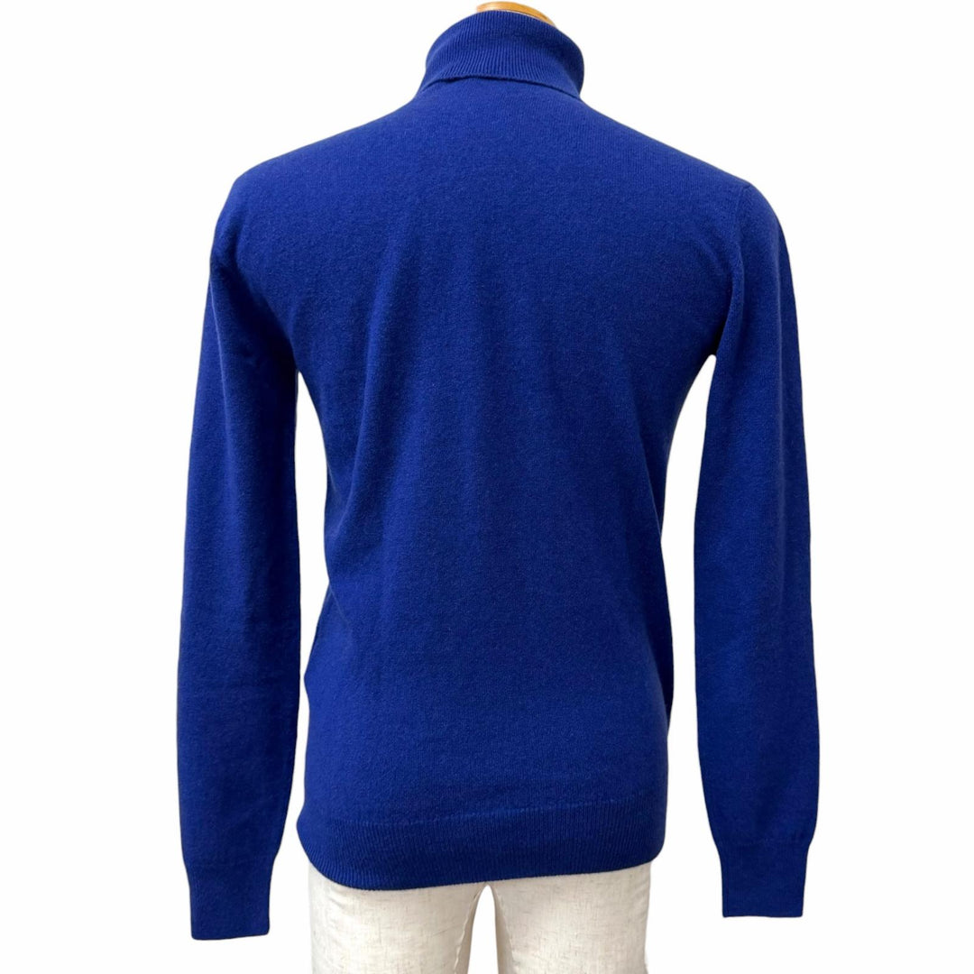 Great SAINT LAURENT PARIS sweater Turtleneck knit Navy cashmere