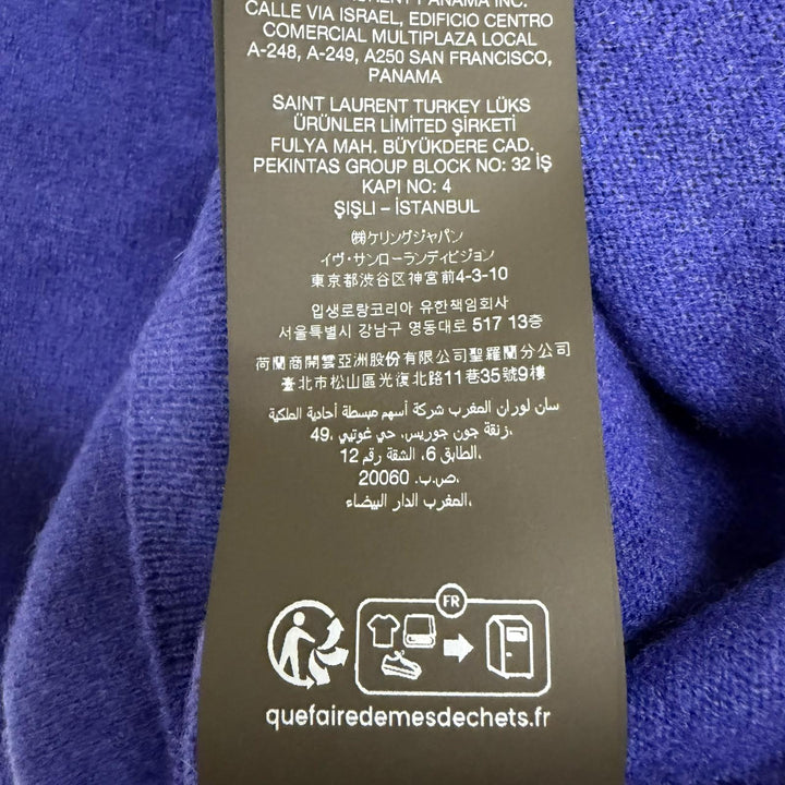 Great SAINT LAURENT PARIS sweater Turtleneck knit Navy cashmere
