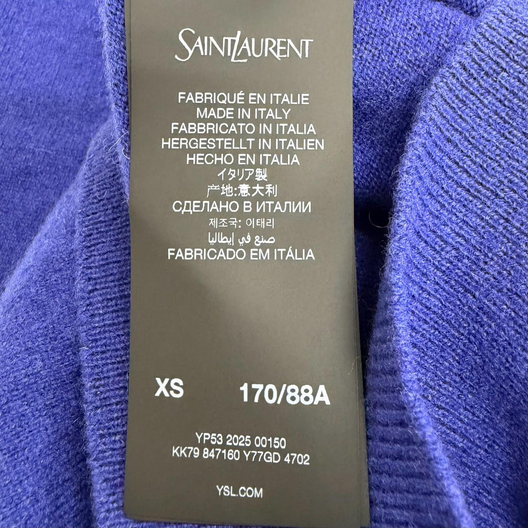 Great SAINT LAURENT PARIS sweater Turtleneck knit Navy cashmere