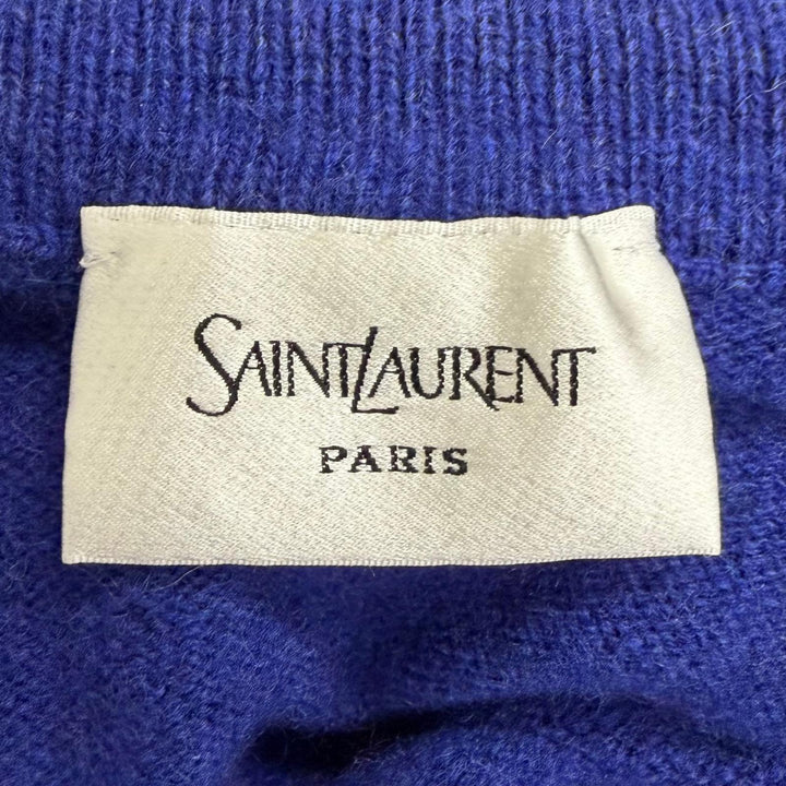 Great SAINT LAURENT PARIS sweater Turtleneck knit Navy cashmere
