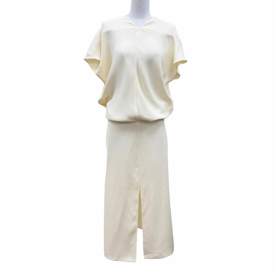 Pristine THE ROW one piece JEYRA DRESS Drape Maxi Dress Ivory silk 0 10925 W3326