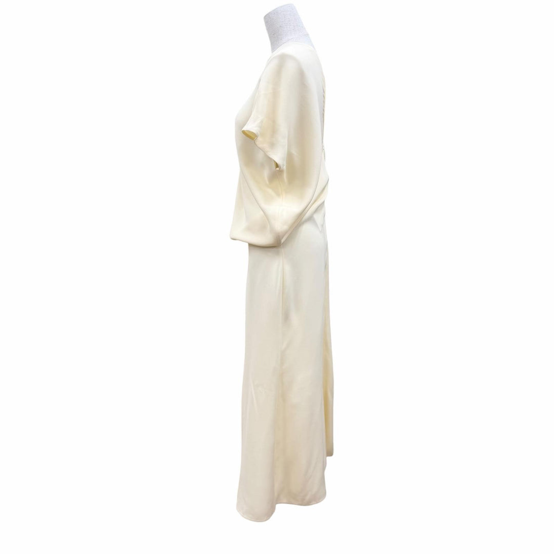 Pristine THE ROW one piece JEYRA DRESS Drape Maxi Dress Ivory silk 0 10925 W3326