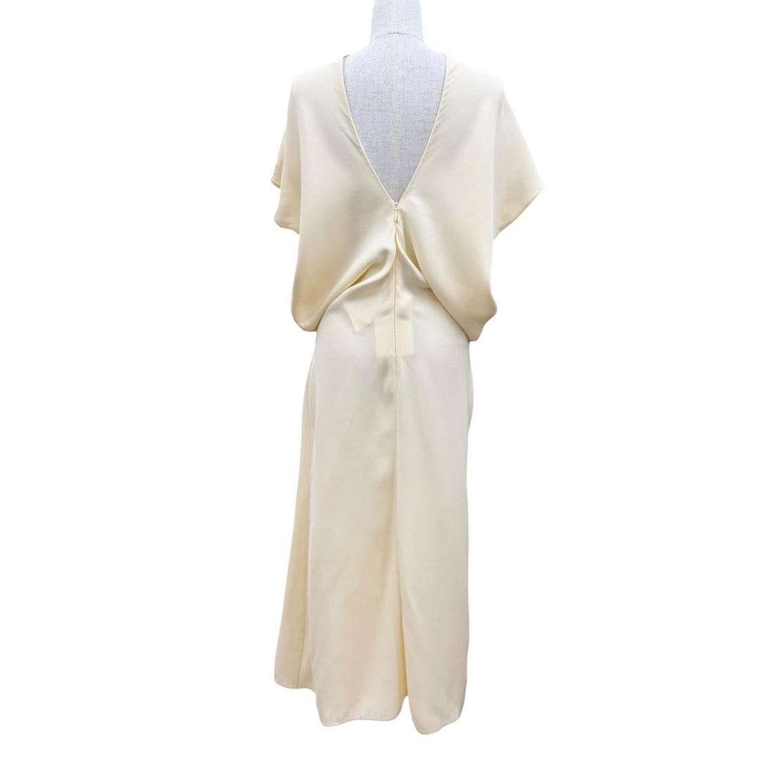Pristine THE ROW one piece JEYRA DRESS Drape Maxi Dress Ivory silk 0 10925 W3326