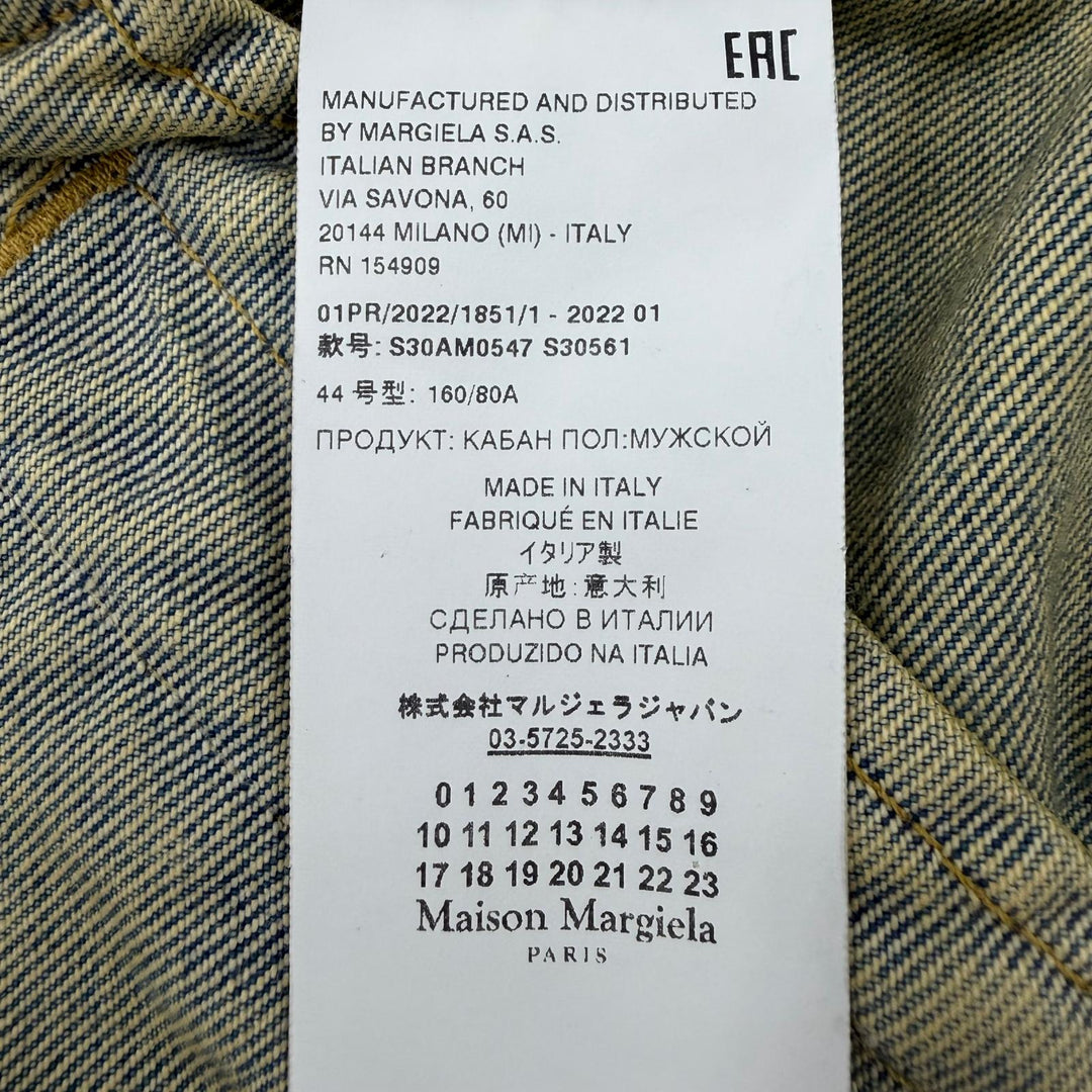 Excellent Maison Margiela Denim Jacket blue cotton mens 44 S30AM0547