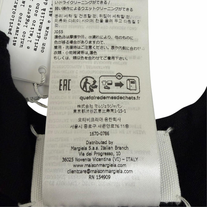 Pristine Maison Margiela 10 knit V-neck Puff sleeves black cotton mens