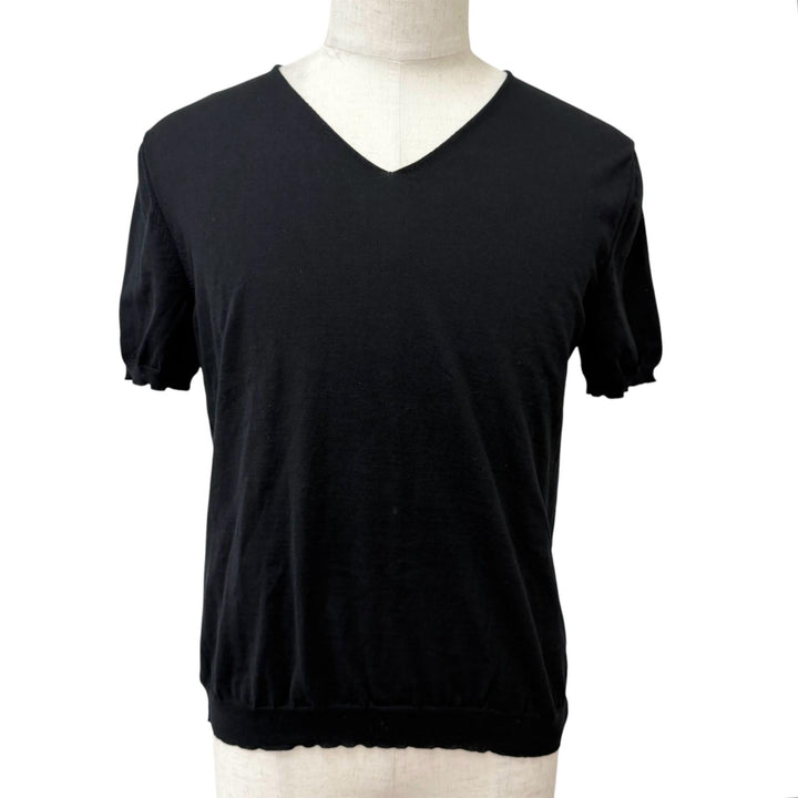 Pristine Maison Margiela 10 knit V-neck Puff sleeves black cotton mens