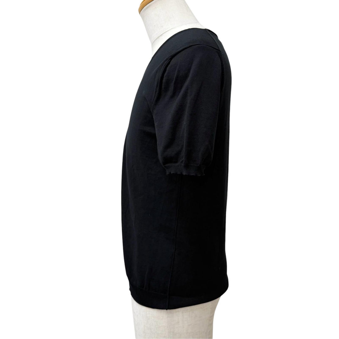 Pristine Maison Margiela 10 knit V-neck Puff sleeves black cotton mens